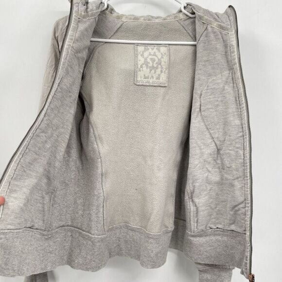 Lululemon Special Edition Ruched Women's Gray Full Zip Scuba Hoodie‎ Knit - Picture 8 of 9